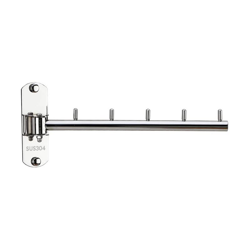 Zivisk Folding Wall Mounted Clothes Hanger Rack with Swing Arm Stainless Steel Heavy Duty Coat Hook for Bathroom, Bedroom, Laundry Room- Silver - Image 1